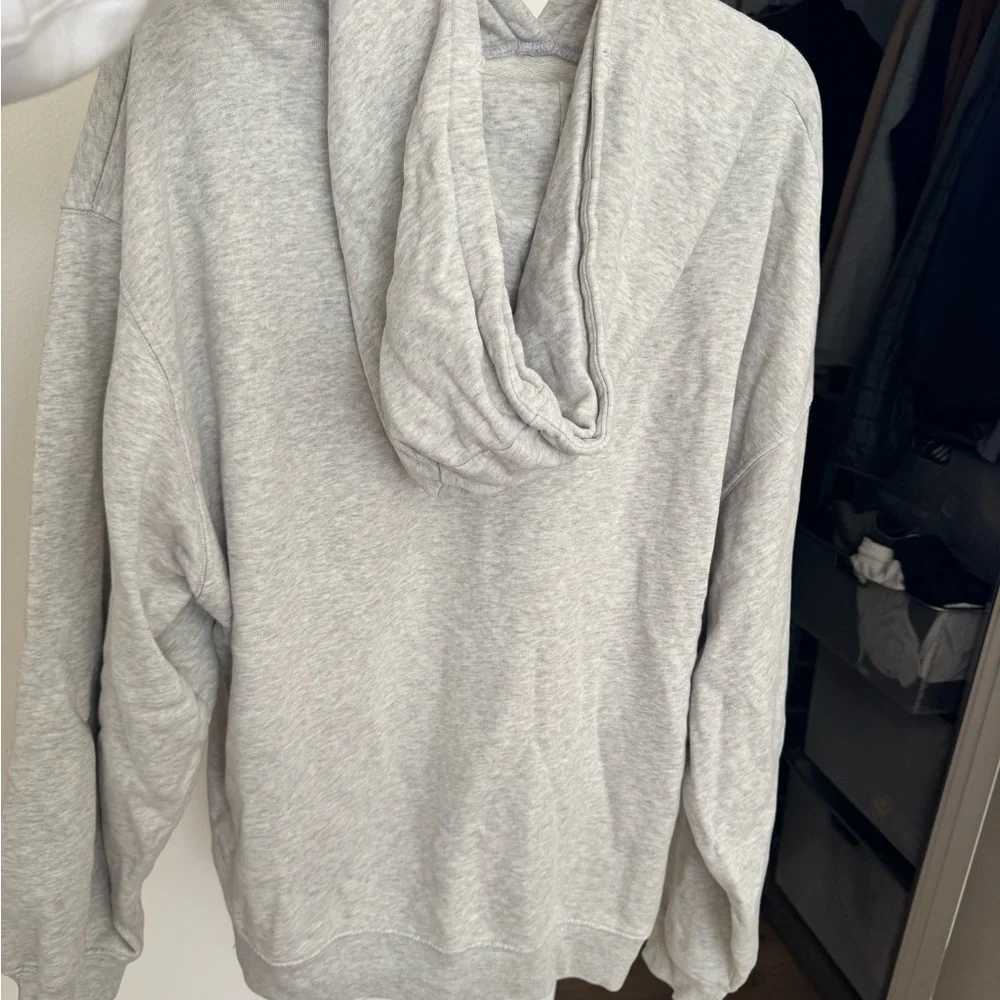 Anine Bing Light Gray Cotton Hooded Sweatshirt - Picture 2 of 6
